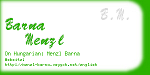 barna menzl business card